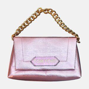 Tom Ford Mini Lizard-Print Clutch in Pink